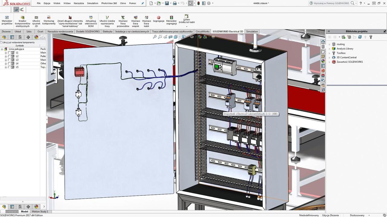 Diseño tridimensional de tablero eléctrico desarrollado en SolidWorks